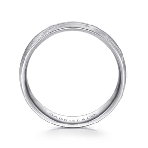 Kayden - 14K White Gold 6mm - Brushed Diamond Cut Men's Wedding Band