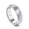 Kayden - 14K White Gold 6mm - Brushed Diamond Cut Men's Wedding Band