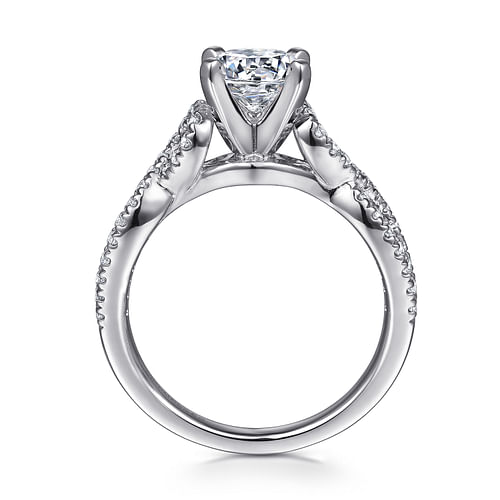 Kayla - 14K White Gold Round Twisted Diamond Engagement Ring - 0.35 ct - Shot 2