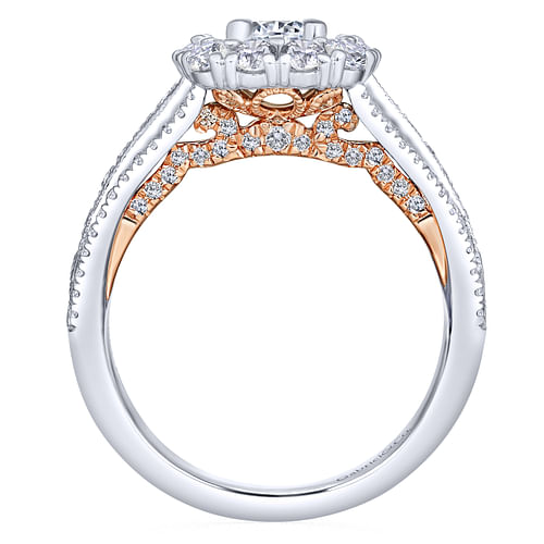 Kaylee - 14K White-Rose Gold Round Complete Diamond Engagement Ring - 1.37 ct - Shot 2