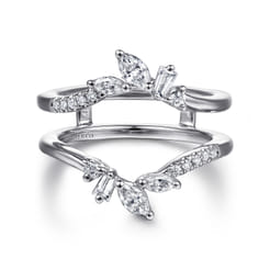 Keisha - 14K White Gold Prong Set Fancy Diamond Ring Enhancer
