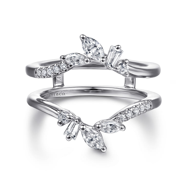 Enhancer Wedding Ring in 14k White Gold with  Natural Diamond at Gabriel & Co. - Shot 1