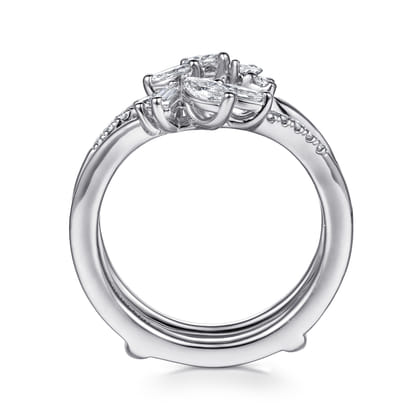 Keisha - 14K White Gold Prong Set Fancy Diamond Ring Enhancer