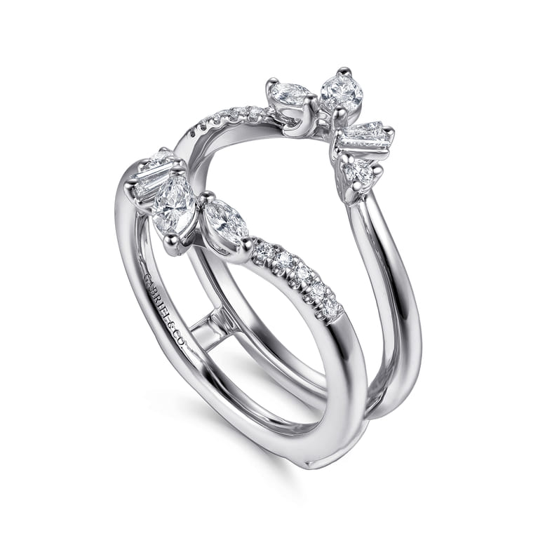 Enhancer Wedding Ring in 14k White Gold with  Natural Diamond at Gabriel & Co. - Shot 3