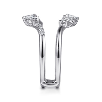 Keisha - 14K White Gold Prong Set Fancy Diamond Ring Enhancer