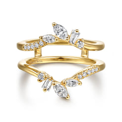 Keisha - 14K Yellow Gold Prong Set Fancy Diamond Ring Enhancer