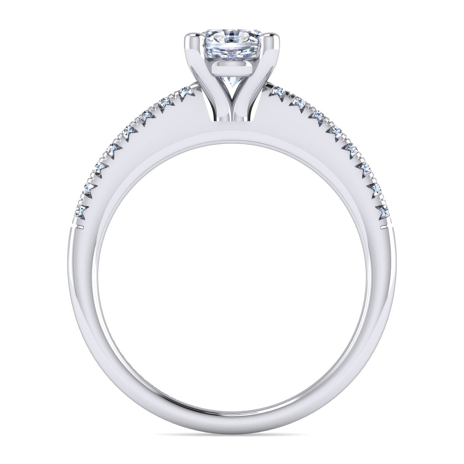 Kelly - 14K White Gold Oval Diamond Engagement Ring - 0.15 ct - Shot 2