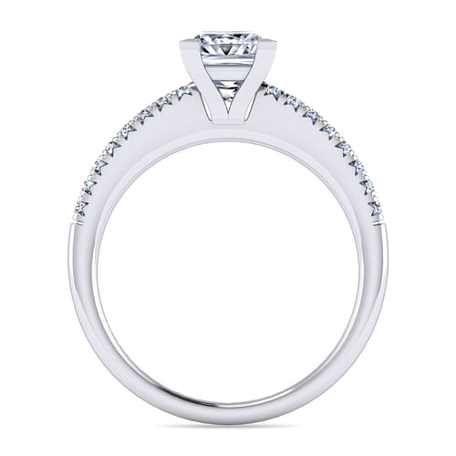 Kelly - 14K White Gold Princess Cut Diamond Engagement Ring - 0.15 ct - Shot 2