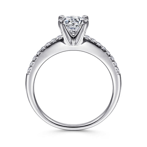 Kelly - 14K White Gold Round Diamond Engagement Ring - 0.15 ct - Shot 2