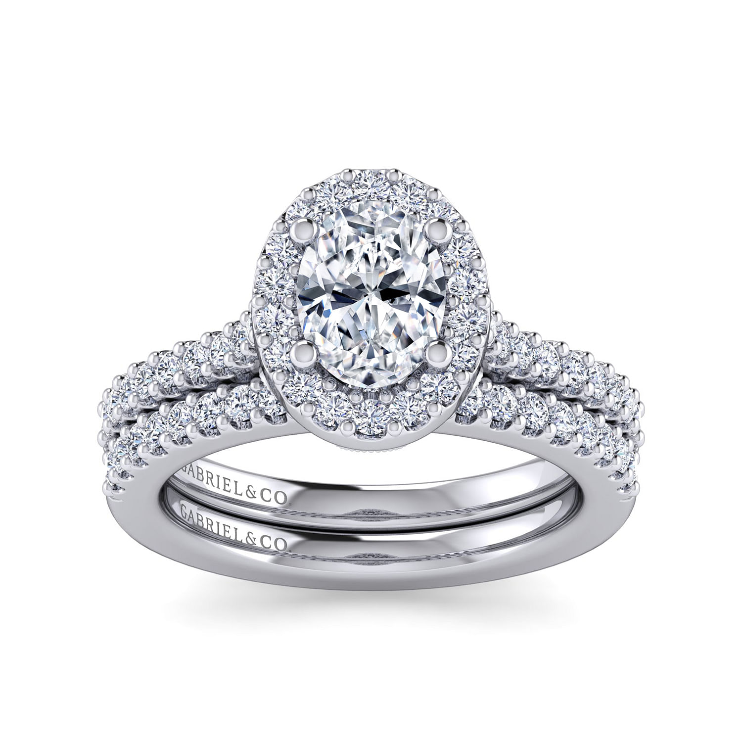 Kelsey - 14K White Gold Oval Halo Diamond Engagement Ring - 0.41 ct - Shot 4