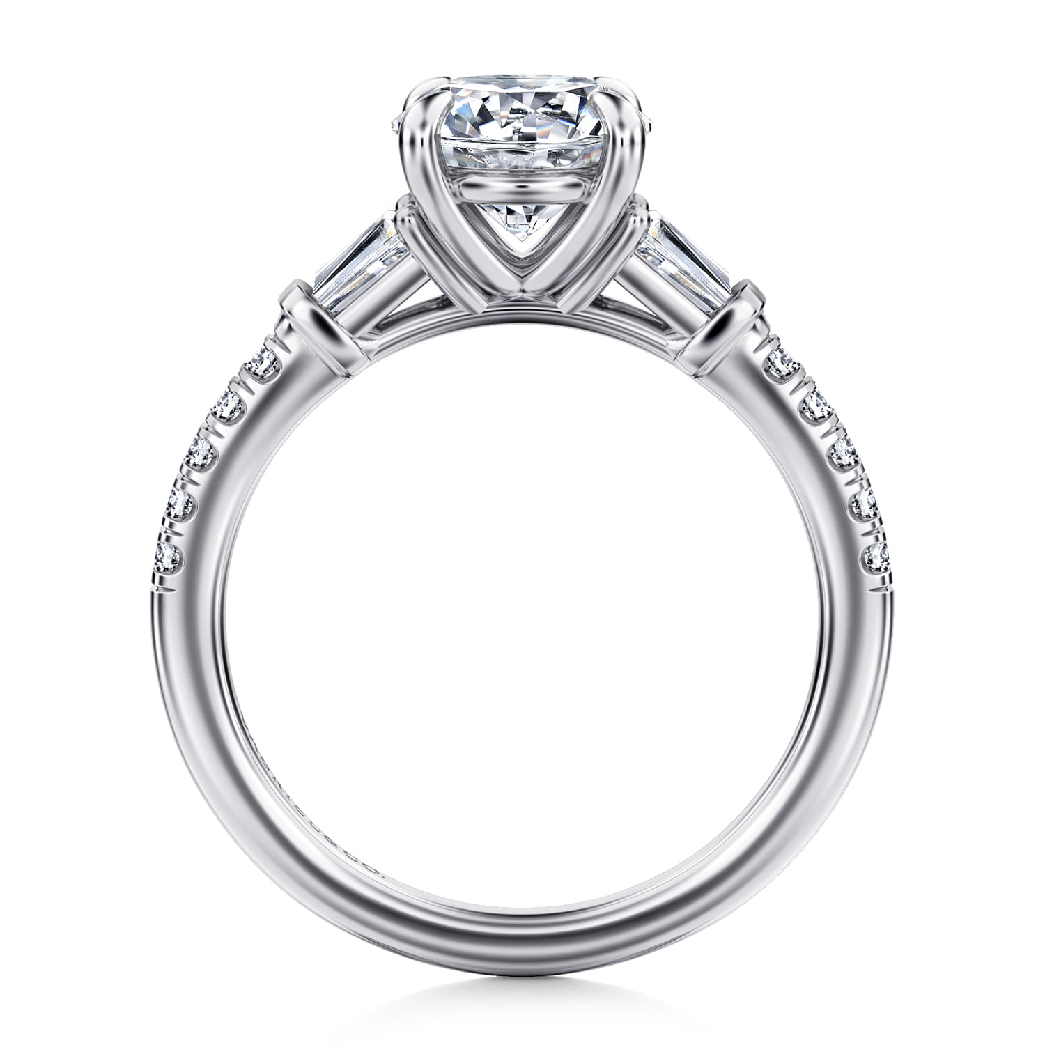 Kendal - 14K White Gold Round Three Stone Diamond Engagement Ring