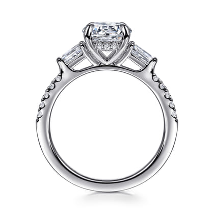 Kendal - 14K White Gold Round Three Stone Diamond Engagement Ring