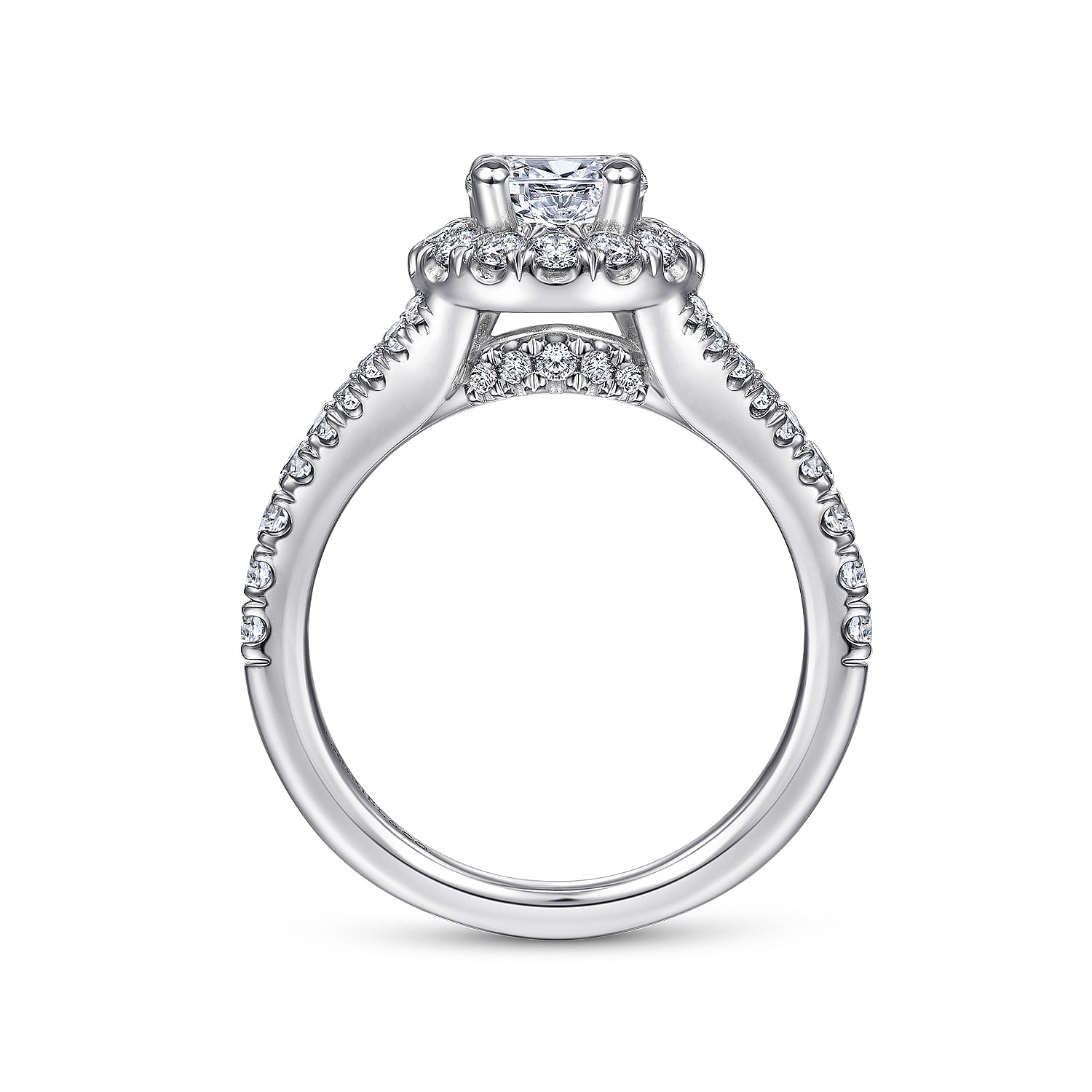 Kennedy - 14K White Gold Pear Shape Halo Diamond Engagement Ring - 0.73 ct - Shot 2