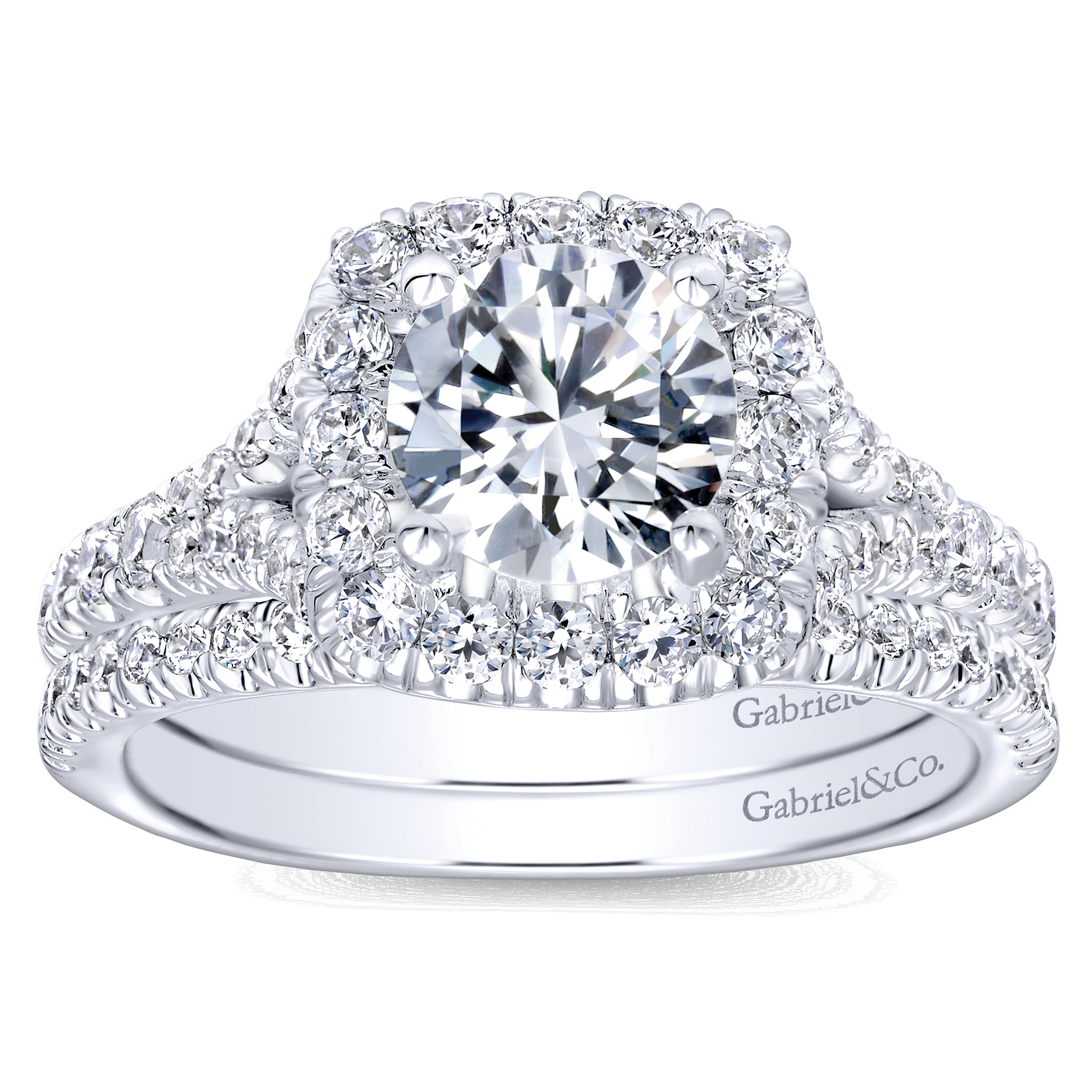 Kennedy - 14K White Gold Round Halo Diamond Engagement Ring - 0.77 ct - Shot 4