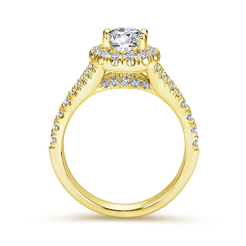 Kennedy - 14K Yellow Gold Oval Halo Diamond Engagement Ring - 0.67 ct - Shot 2