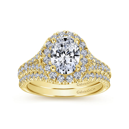 Kennedy - 14K Yellow Gold Oval Halo Diamond Engagement Ring - 0.67 ct - Shot 4