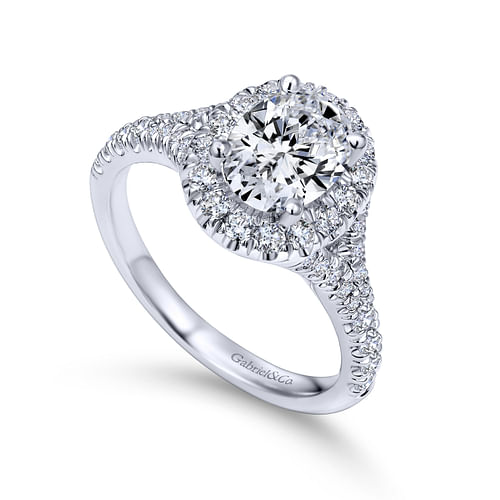 Kennedy - Platinum Oval Halo Diamond Engagement Ring - 0.67 ct - Shot 3