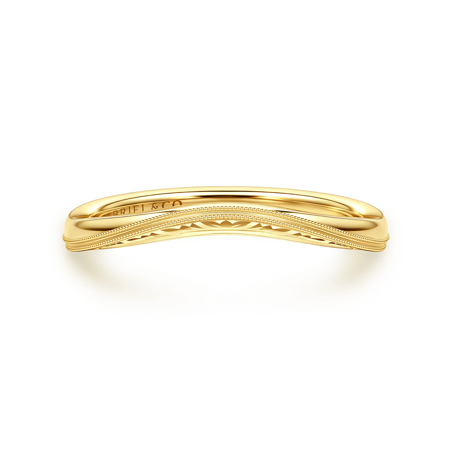 Curved Wedding Ring in 14k Yellow Gold with   at Gabriel & Co. - Shot 1