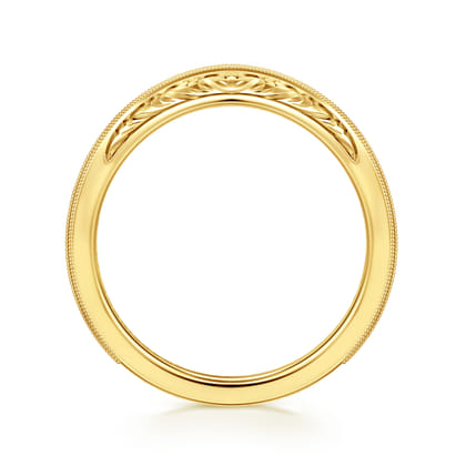 Kenzie - Vintage Inspired Curved 14K Yellow Gold Anniversary Band