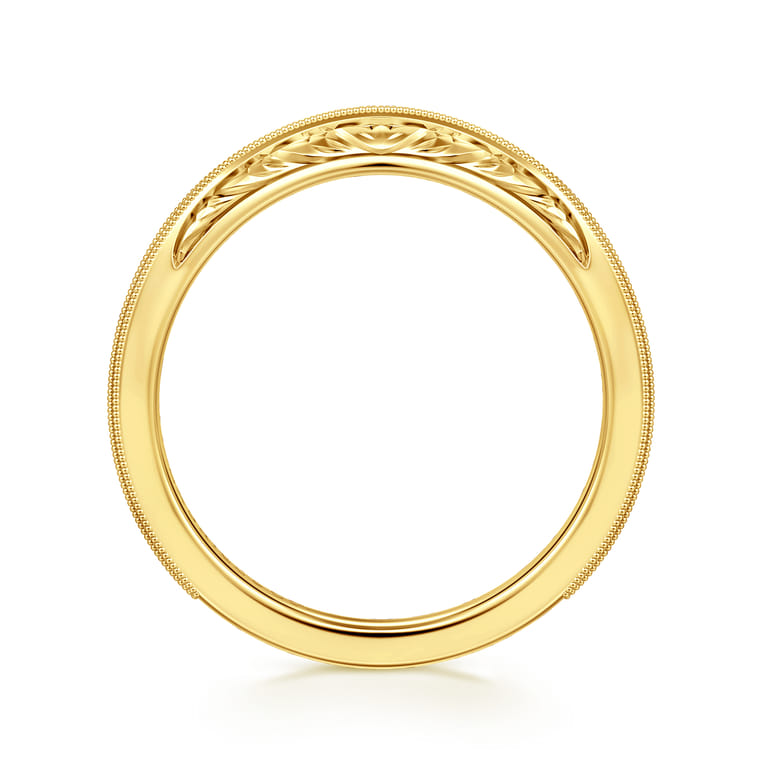 Curved Wedding Ring in 14k Yellow Gold with   at Gabriel & Co. - Shot 2