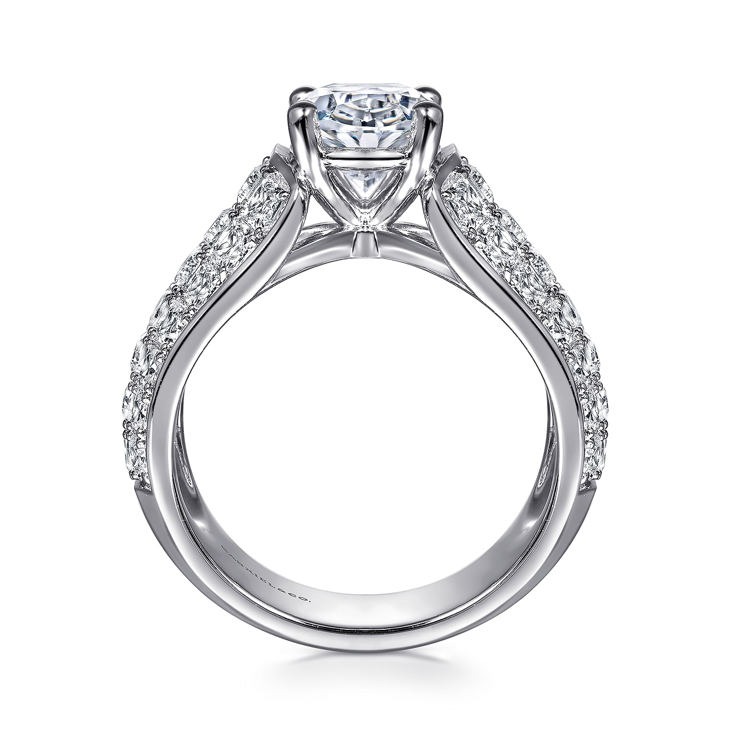 Kera - 14K White Gold Oval Diamond Engagement Ring