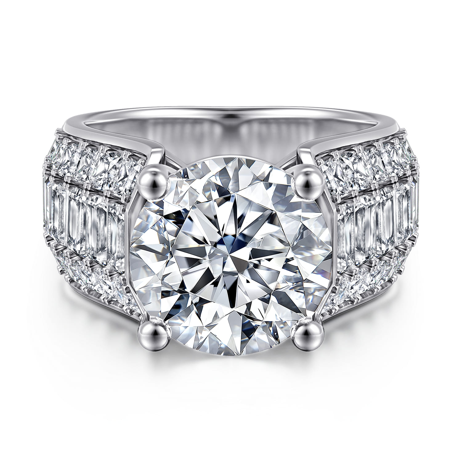 Kera - 14K White Gold Round Diamond Engagement Ring