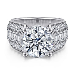Kera - 14K White Gold Round Diamond Engagement Ring