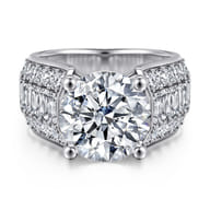 Kera - 14K White Gold Round Diamond Engagement Ring