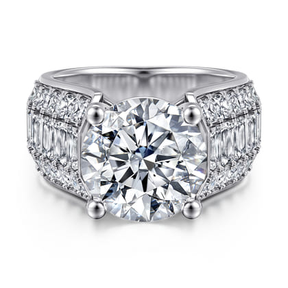Kera - 14K White Gold Round Diamond Engagement Ring