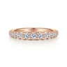 Straight Wedding Ring in 14k Rose Gold with Round Natural Diamond at Gabriel & Co.
