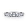 Straight Wedding Ring in 14k White Gold with Round Natural Diamond at Gabriel & Co.