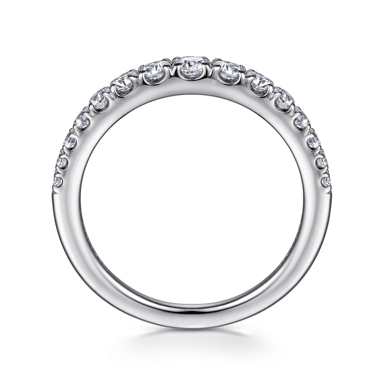 Straight Wedding Ring in 14k White Gold with Round Natural Diamond at Gabriel & Co. - Shot 2