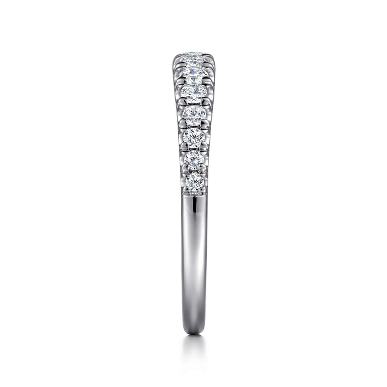 Straight Wedding Ring in 14k White Gold with Round Natural Diamond at Gabriel & Co. - Shot 4