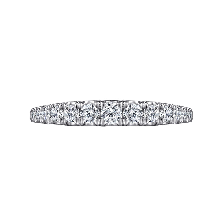 Straight Wedding Ring in 14k White Gold with Round Natural Diamond at Gabriel & Co. - Shot 6