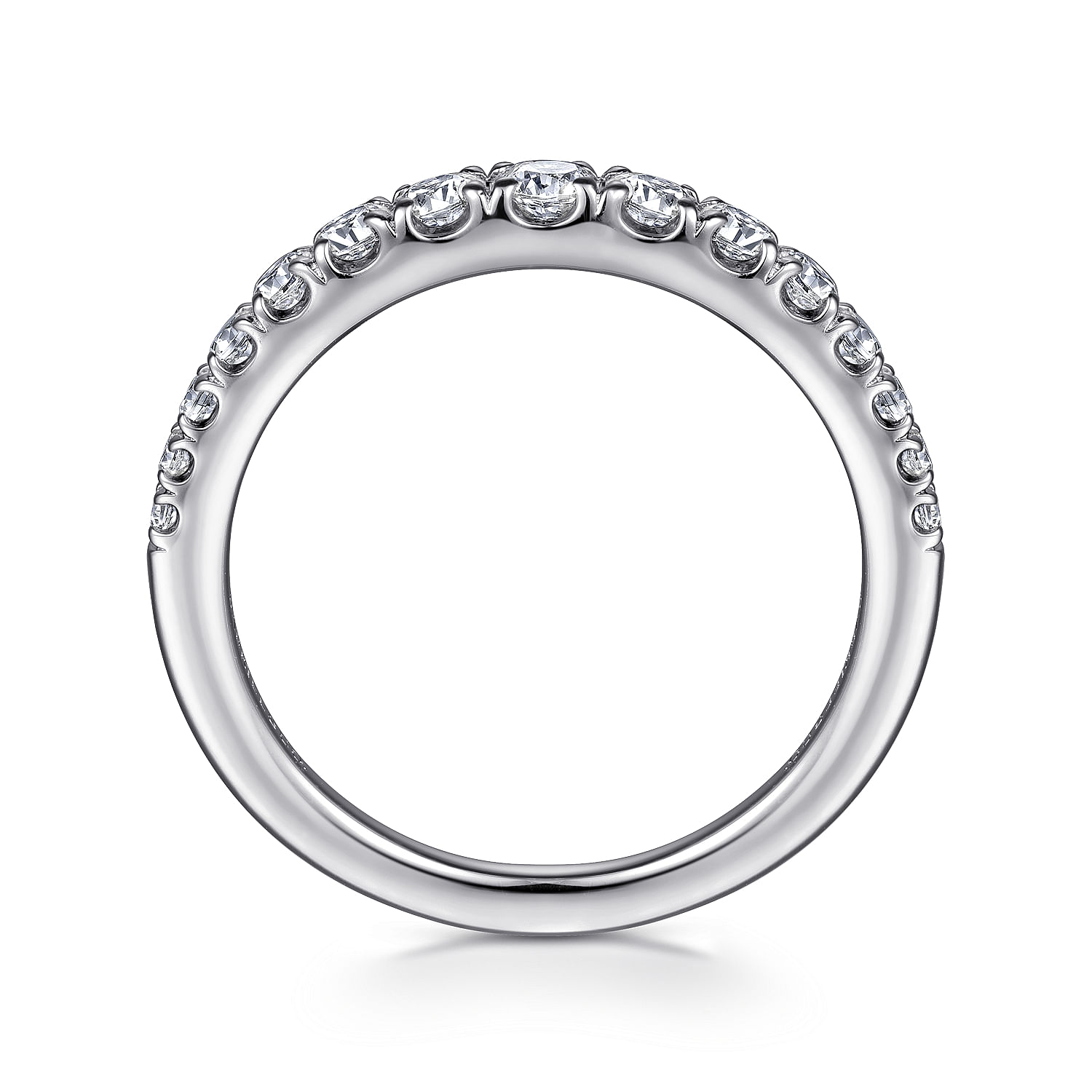 Straight Wedding Ring in Platinum with Round Natural Diamond at Gabriel & Co. - Shot 2