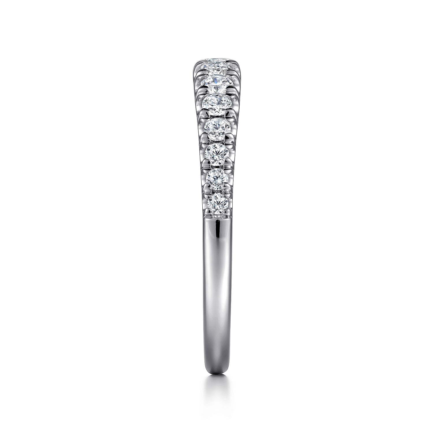 Straight Wedding Ring in Platinum with Round Natural Diamond at Gabriel & Co. - Shot 4