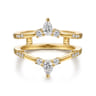 Enhancer Wedding Ring in 14k Yellow Gold with Pear Natural Diamond at Gabriel & Co.
