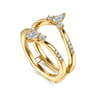 Enhancer Wedding Ring in 14k Yellow Gold with Pear Natural Diamond at Gabriel & Co.