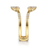 Enhancer Wedding Ring in 14k Yellow Gold with Pear Natural Diamond at Gabriel & Co.