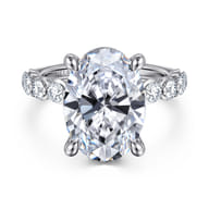 Kim - 14K White Gold Oval Diamond Engagement Ring