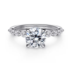 Kim - 14K White Gold Round Diamond Engagement Ring