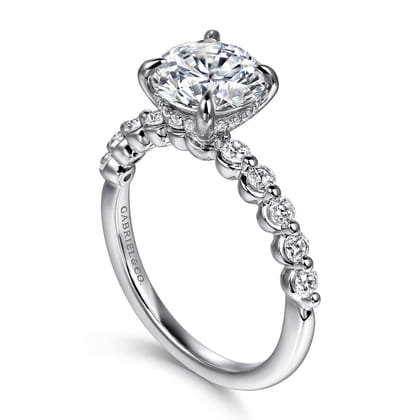Kim - 14K White Gold Round Diamond Engagement Ring