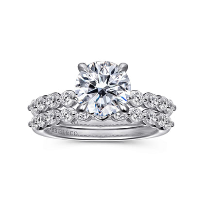 Kim - 14K White Gold Round Diamond Engagement Ring