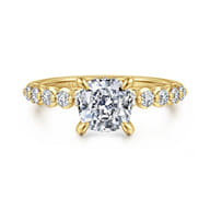 Kim - 14K Yellow Gold Cushion Cut Diamond Engagement Ring