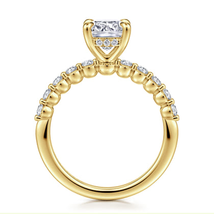 Kim - 14K Yellow Gold Cushion Cut Diamond Engagement Ring