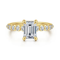 Kim - 14K Yellow Gold Emerald Cut Diamond Engagement Ring