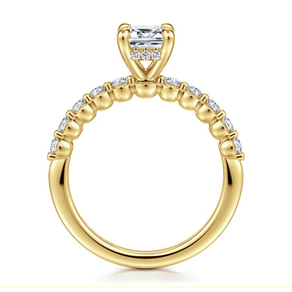 Kim - 14K Yellow Gold Emerald Cut Diamond Engagement Ring