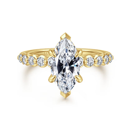 Kim - 14K Yellow Gold Marquise Shape Diamond Engagement Ring
