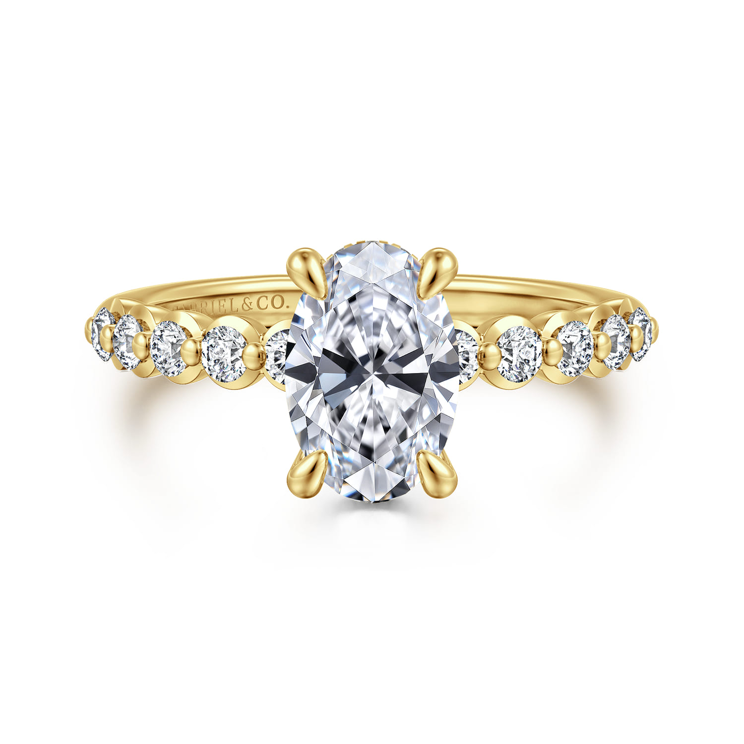 Kim - 14K Yellow Gold Oval Diamond Engagement Ring