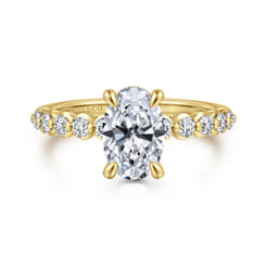 Kim - 14K Yellow Gold Oval Diamond Engagement Ring